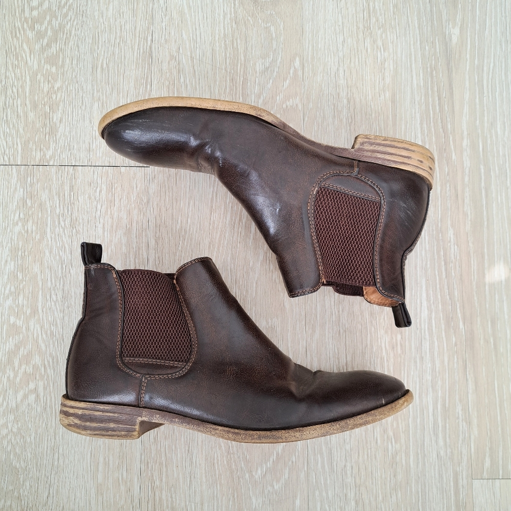 RW by Robert Wayne Men's Brown Chelsea Ankle Boots Sz 8.5